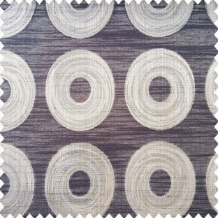 Navy blue brown and grey color geometric circles design shapes texture layers with horizontal lines polyester main curtain